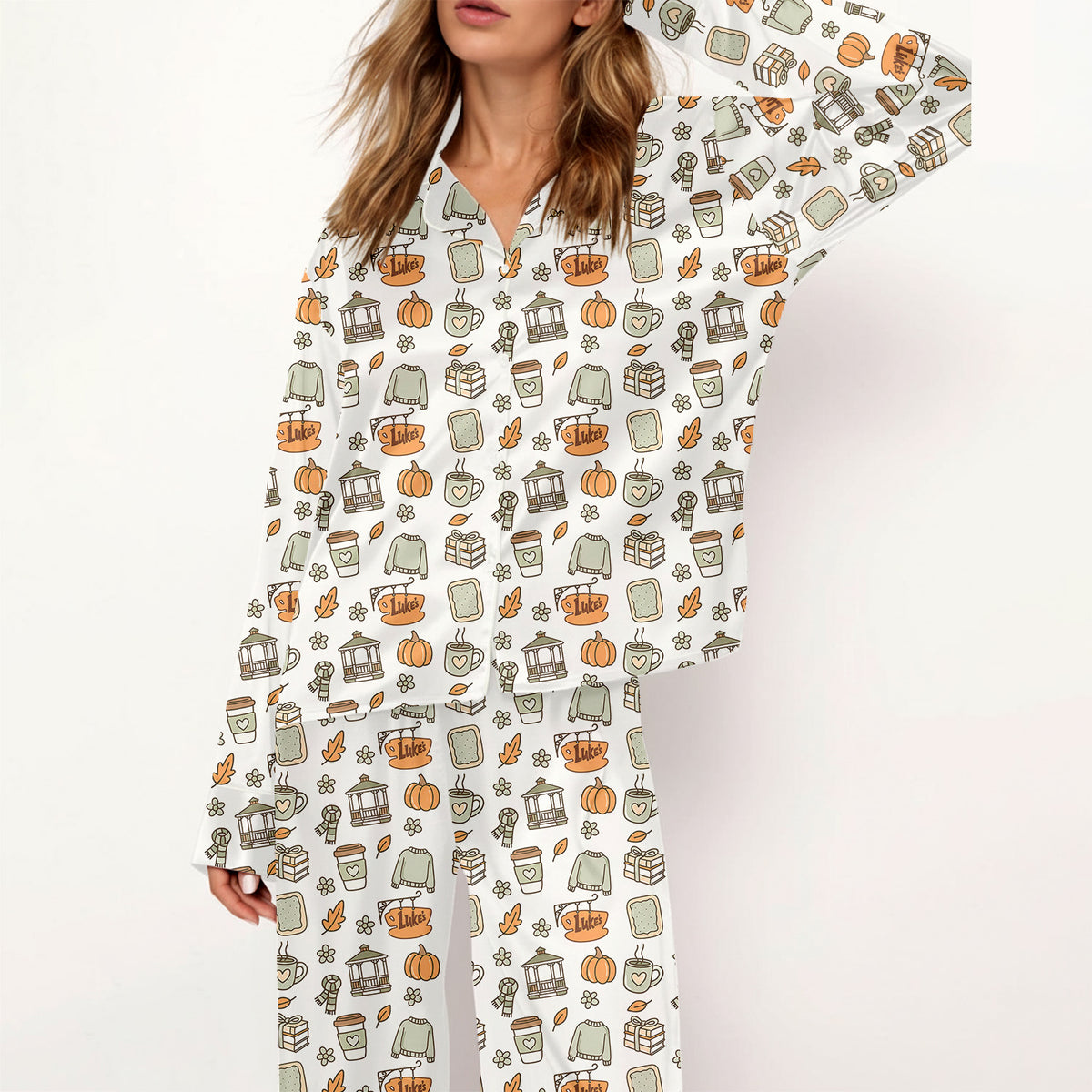 Gilmore Girls Pajamas Set, Women's Pajama Set in Stars Hollow TV Show Merch