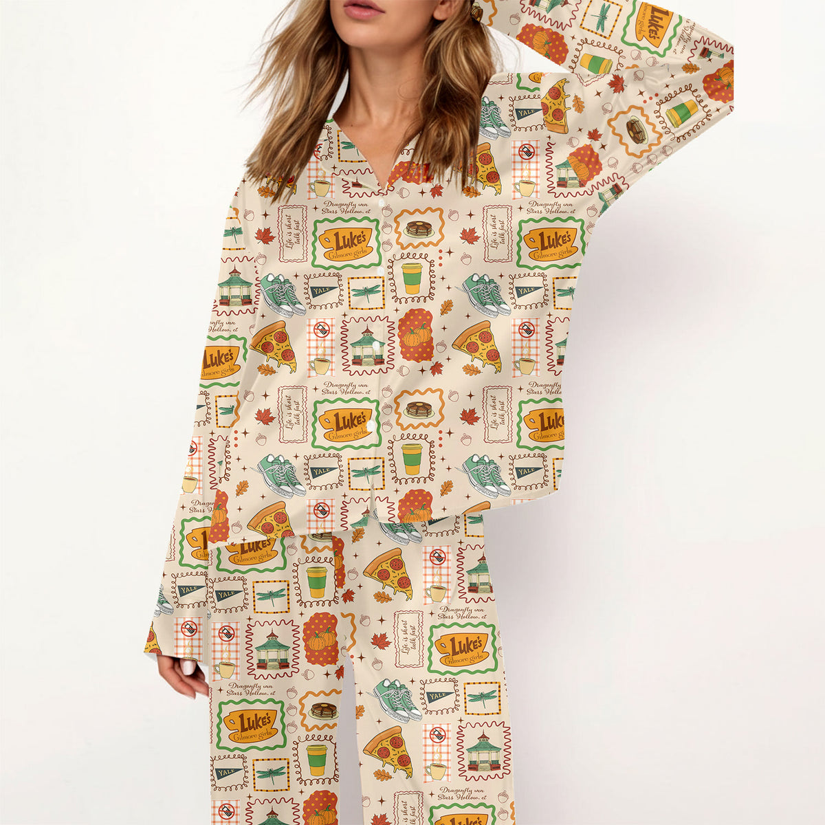 Gilmore Girls Pajamas Set, Women's Pajama Set in Stars Hollow