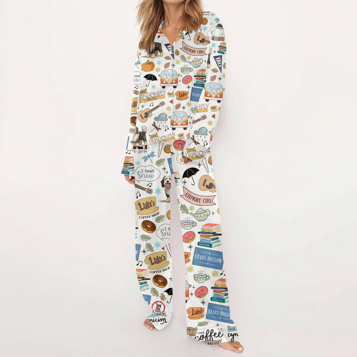 Gilmore Girls Pajamas Set, Women's Pajama Set in Stars Hollow