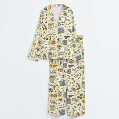 Gilmore Girls Pajamas Set, Women's Pajama Set in Stars Hollow