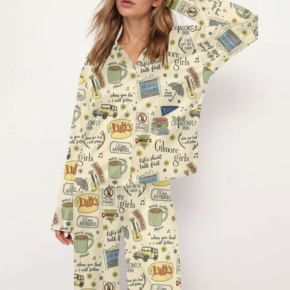 Gilmore Girls Pajamas Set, Women's Pajama Set in Stars Hollow