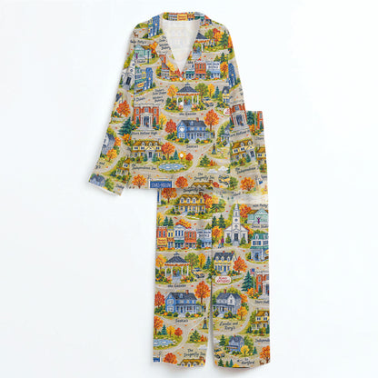 Gilmore Girls Pajamas Set, Women's Pajama Set in Stars Hollow Map