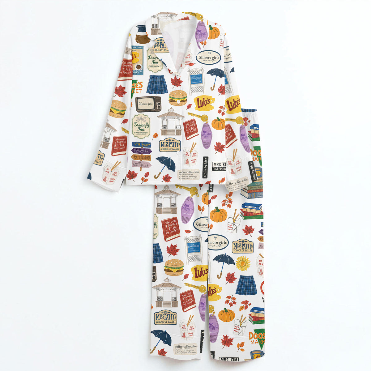 Gilmore Girls Pajamas Set, Women's Pajama Set in Stars Hollow Merch