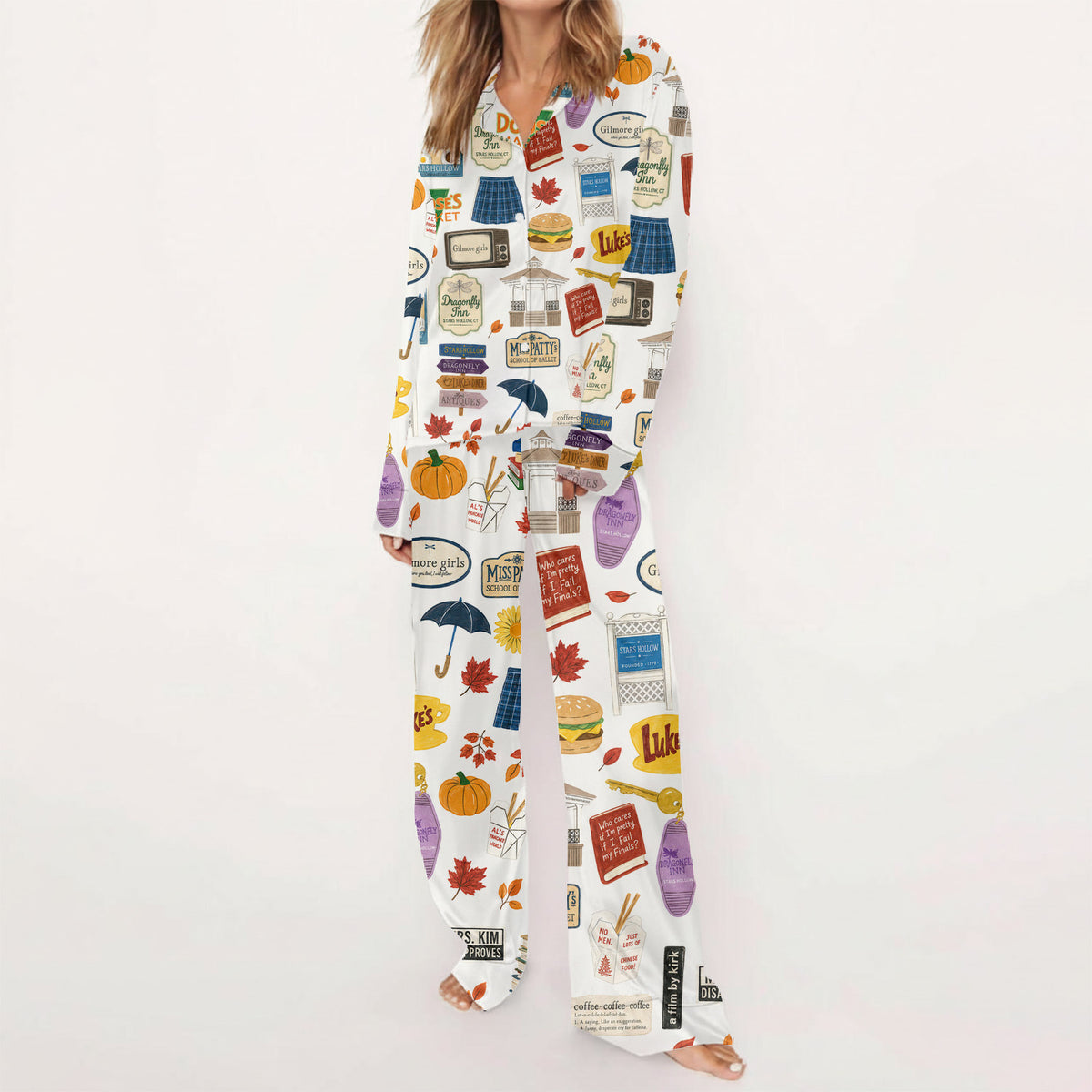Gilmore Girls Pajamas Set, Women's Pajama Set in Stars Hollow Merch