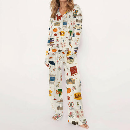 Gilmore Girls Pajamas Set, Women's Pajama Set in Stars Hollow Cozy Pjs