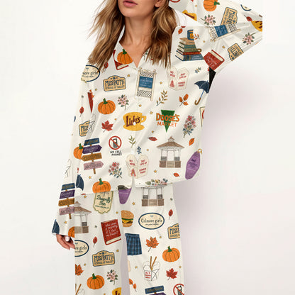 Gilmore Girls Pajamas Set, Women's Pajama Set in Stars Hollow Cozy Pjs
