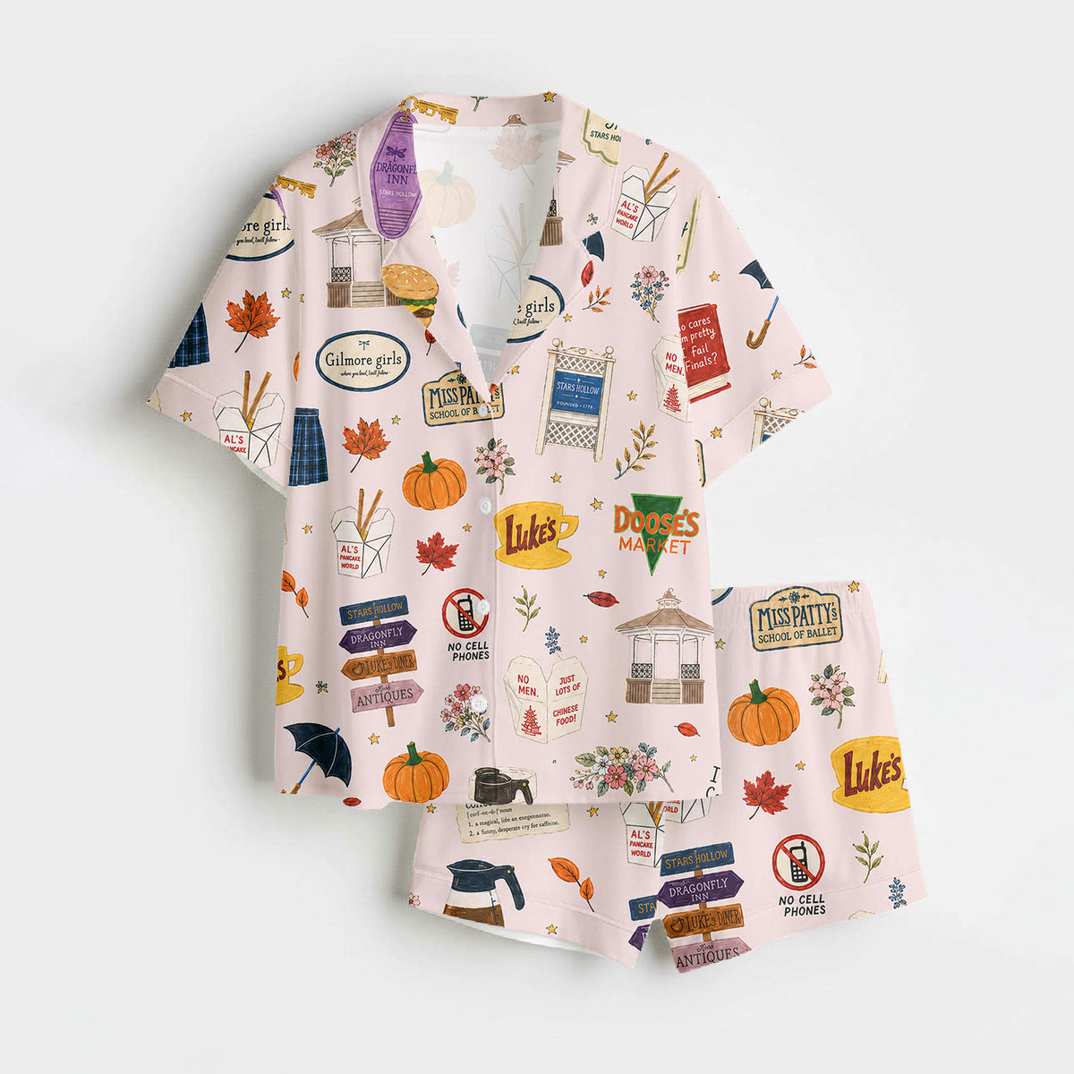 Gilmore Girls Pajamas Set, Women's Pajama Set in Stars Hollow Cozy Pjs