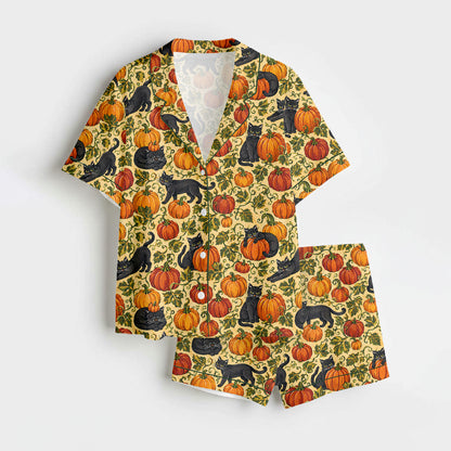 Cat Pumpkin Halloween Pajamas