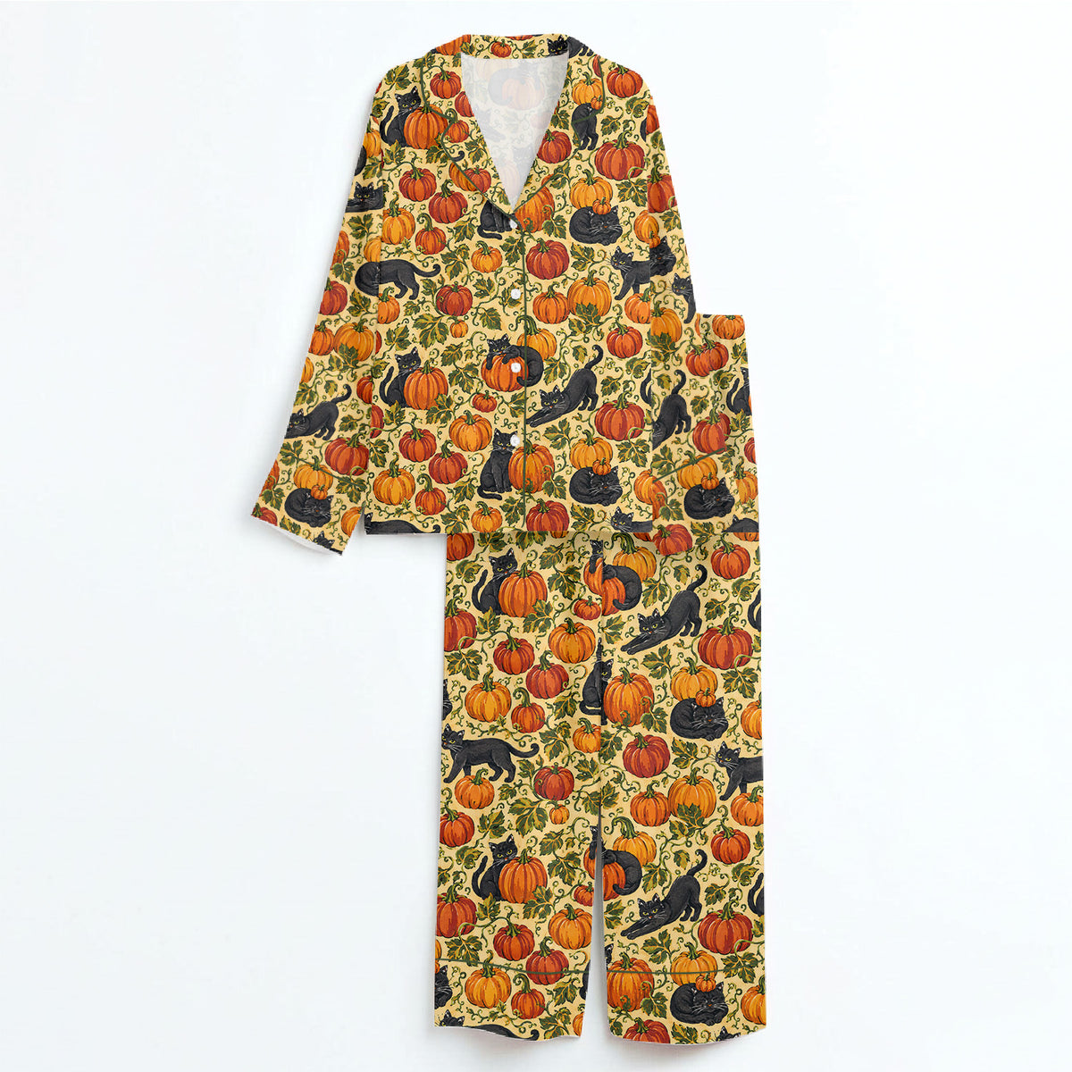 Cat Pumpkin Halloween Pajamas