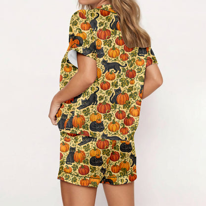 Cat Pumpkin Halloween Pajamas