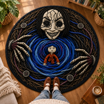 Coraline 3D Quilted Rug, Halloween Party Decor Floor Mat