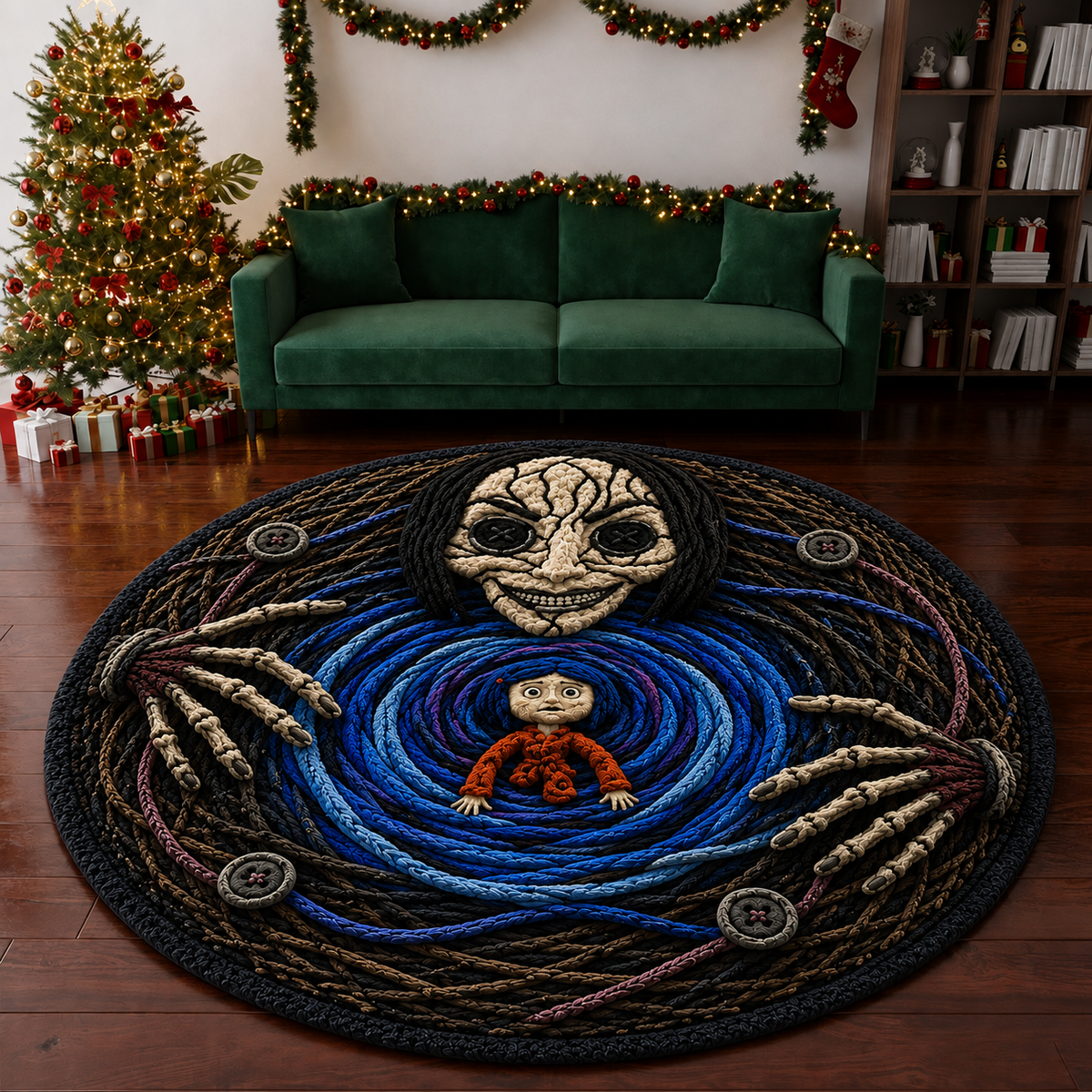 Coraline 3D Quilted Rug, Halloween Party Decor Floor Mat