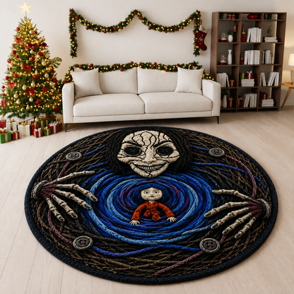Coraline 3D Quilted Rug, Halloween Party Decor Floor Mat