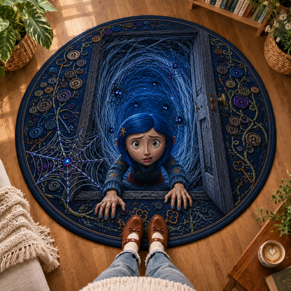 Coraline 3D Quilted Rug, Halloween Party Decor Floor Mat