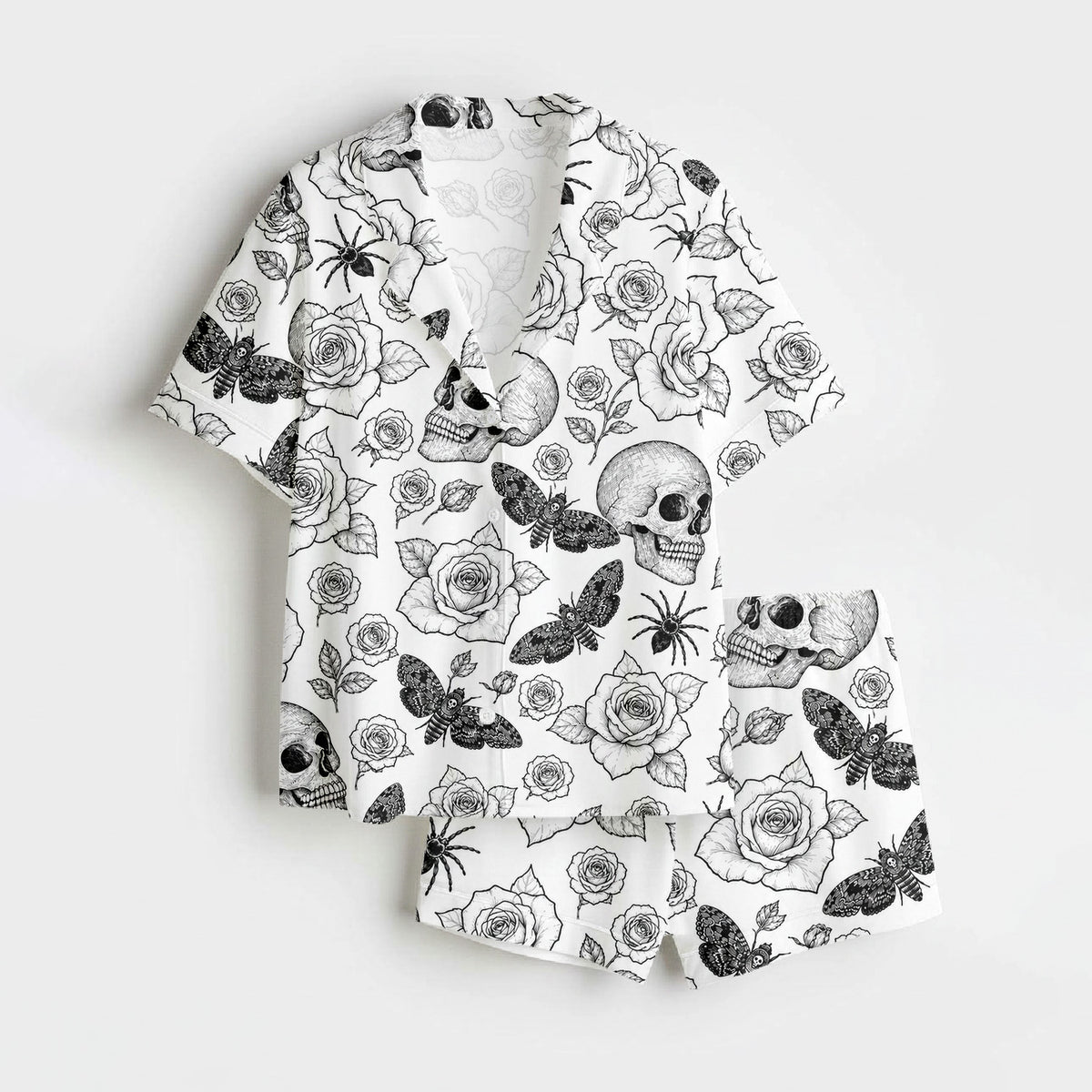 Skull and Roses Pajama Set