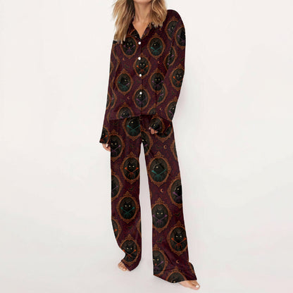 Gothic Black Cat Pajama Set