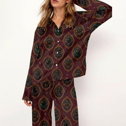 Gothic Black Cat Pajama Set